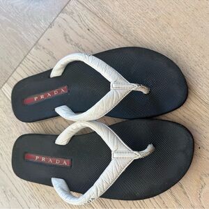Prada Monochrome Flip Flops